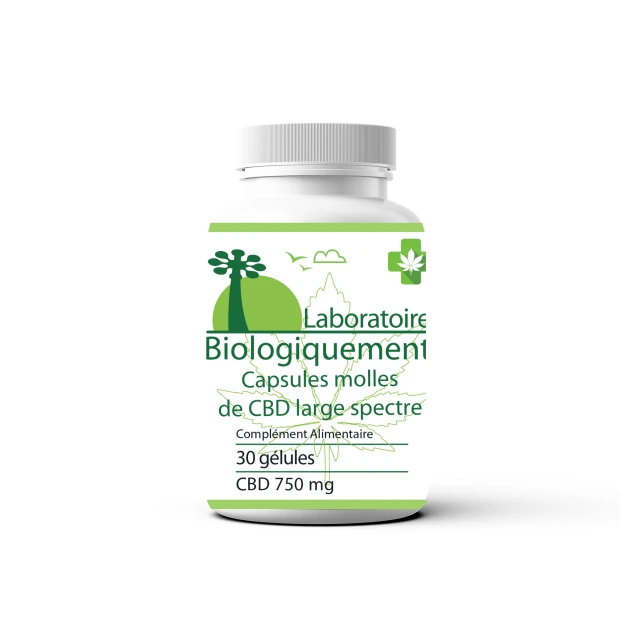 Capsule CBD bio à large spectre 25mg